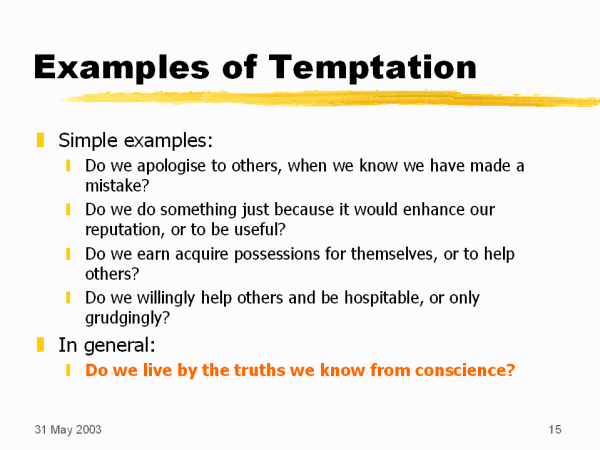 Examples of Temptation